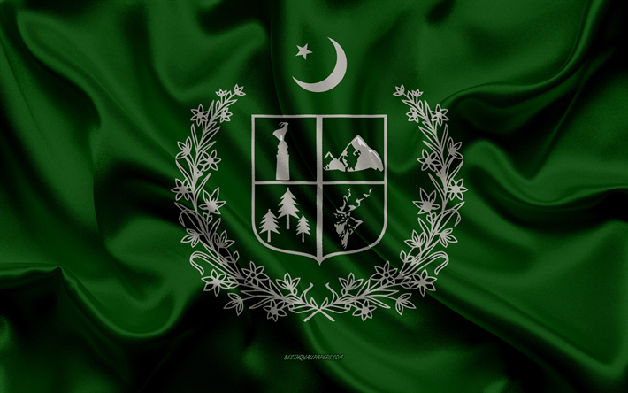 La marea di Bandiera-4K baltista, bandiera di seta, seta tessitura, la provincia del Pakistan, la marea-baltista, Pakistan, le Unit&#224; Amministrative del Pakistan, Marea-bandiera baltista
