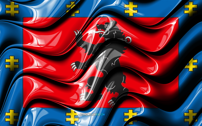 Telsiai lippu, 4k, Maakunnat Liettua, hallintoalueet, Lipun Telsiai, 3D art, Telsiai County, Liettuan l&#228;&#228;nit, Telsiai 3D flag, Liettua, Euroopassa
