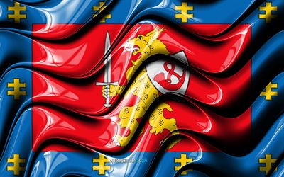 Taurage flag, 4k, Counties of Lithuania, administrative districts, Flag of Taurage, 3D art, Taurage County, Lithuanian counties, Taurage 3D flag, Lithuania, Europe