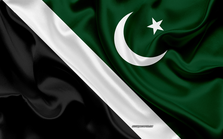 Bandeira do Territ&#243;rio da Capital Islamabad, 4k, seda bandeira, textura de seda, Prov&#237;ncia paquistanesa, Territ&#243;rio Da Capital Islamabad, Paquist&#227;o, Unidades administrativas do Paquist&#227;o, Territ&#243;rio da Capital Islamabad bande