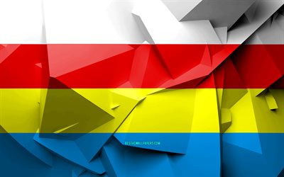 4k, Flagga Podlaskie Län, geometriska art, Voivodeships av Polen, Podlaskie Län flagga, kreativa, polska voivodeships, Podlaskie Län, Podlaskie 3D-flagga, Polen