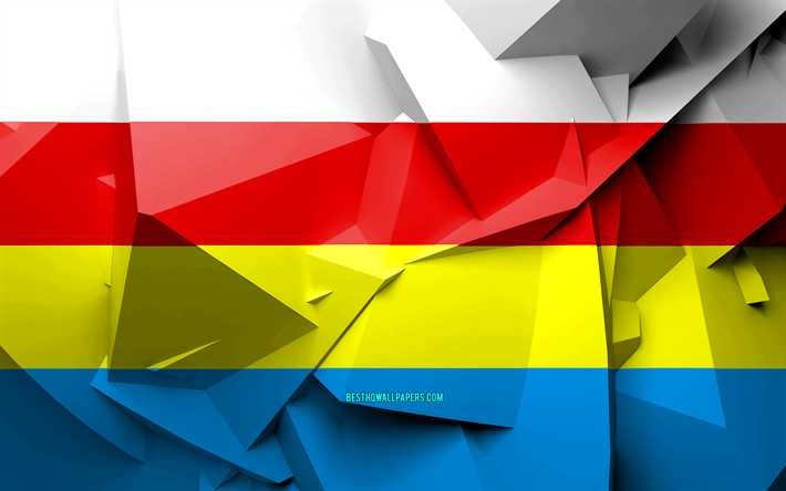 4k, 旗のPodlaskie Voivodeship, 幾何学的な美術, Voivodeshipsポーランド, Podlaskie Voivodeshipフラグ, 創造, ポーランドvoivodeships, Podlaskie Voivodeship, Podlaskie3Dフラグ, ポーランド