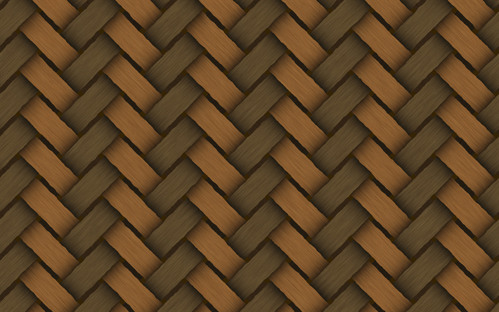 4k, madera, tejido de textura, macro, mimbre, de madera, antecedentes, texturas, fondo marr&#243;n, el marr&#243;n de la madera