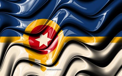 Tulsa flag, 4k, United States cities, Oklahoma, 3D art, Flag of Tulsa, USA, City of Tulsa, american cities, Tulsa 3D flag, US cities, Tulsa