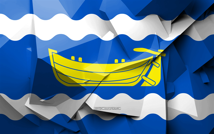 4k, Flag of Uusimaa, geometric art, Regions of Finland, Uusimaa flag, creative, finnish regions, Uusimaa, administrative districts, Uusimaa 3D flag, Finland