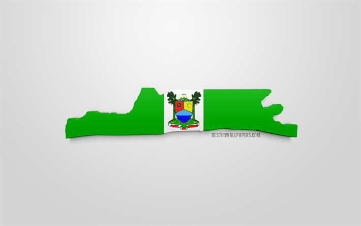 Lagos map silhouette, 3d flag of Lagos, 3d art, Lagos 3d flag, Lagos, Nigeria, Flag of Lagos, geography, Lagos 3d map silhouette