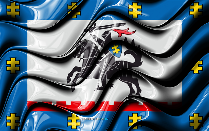 Panevezys lippu, 4k, Maakunnat Liettua, hallintoalueet, Lipun Panevezys, 3D art, Panevezys County, Liettuan l&#228;&#228;nit, Panevezys 3D flag, Liettua, Euroopassa