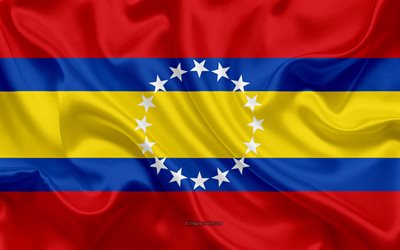 Flagga Loja Provinsen, 4k, silk flag, Ecuadorianska Provinsen, Loja Provinsen, siden konsistens, Ecuador, Loja Provinsen flagga, Provinserna i Ecuador