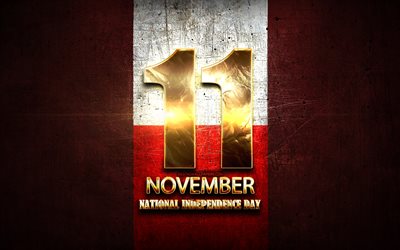 National Independence Day, November 11, golden signs, Polish national holidays, 3 May Constitution Day, Poland Public Holidays, Poland, Europe, Independence Day of Poland