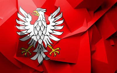 4k, Flag of Masovia, geometric art, Voivodeships of Poland, Masovia Voivodeship flag, creative, polish voivodeships, Masovia Voivodeship, Masovia 3D flag, Poland