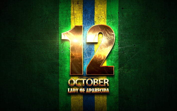frau von aparecida, 12 oktober, goldene zeichen, brasilianischen feiertagen, brasilien feiertagen, brasilien, s&#252;damerika, unserer lieben frau von aparecida