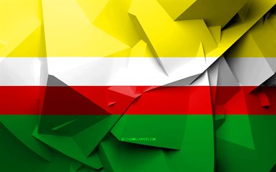 4k, Flagga Lubusz, geometriska art, Voivodeships av Polen, Lubusz L&#228;n flagga, kreativa, polska voivodeships, Lubusz L&#228;n, Lubusz 3D-flagga, Polen