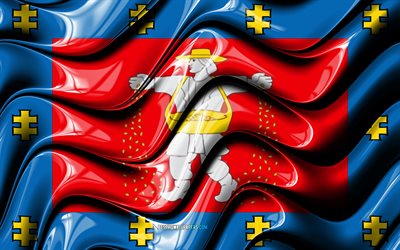Marijampole lippu, 4k, Maakunnat Liettua, hallintoalueet, Lipun Marijampole, 3D art, Marijampole County, Liettuan l&#228;&#228;nit, Marijampole 3D flag, Liettua, Euroopassa