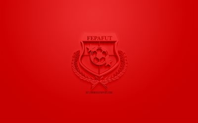 Panama national football team, creative 3D logo, red background, 3d emblem, Panama, CONCACAF, 3d art, football, stylish 3d logo
