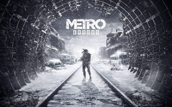 Metro Exodus, promo materials, poster, winter, Metro Exodus characters, tunnel, Metro