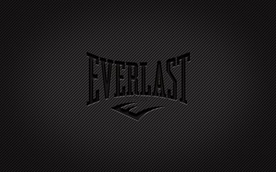 Everlast carbon logo, 4k, grunge art, carbon background, creative, Everlast black logo, brands, Everlast logo, Everlast