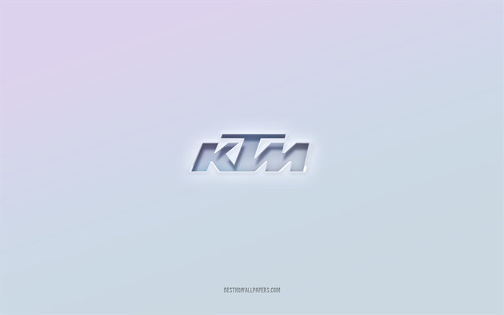 logotipo de ktm, texto en 3d recortado, fondo blanco, logotipo de ktm en 3d, emblema de ktm, ktm, logotipo en relieve, emblema de ktm en 3d