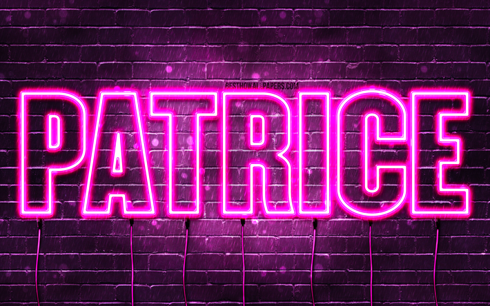 Happy Birthday Patrice, 4k, pink neon lights, Patrice name, creative, Patrice Happy Birthday, Patrice Birthday, popular french female names, picture with Patrice name, Patrice