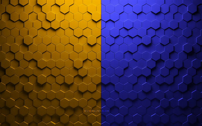 Flag of Clare, honeycomb art, Clare hexagons flag, Clare 3d hexagons art, Clare flag