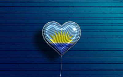 I Love Riohacha, 4k, realistic balloons, blue wooden background, Day of Riohacha, Colombian cities, flag of Riohacha, Colombia, balloon with flag, cities of Colombia, Riohacha flag, Riohacha