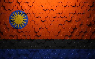 Flag of Cojedes State, honeycomb art, Cojedes State hexagons flag, Cojedes State 3d hexagons art, Cojedes State flag