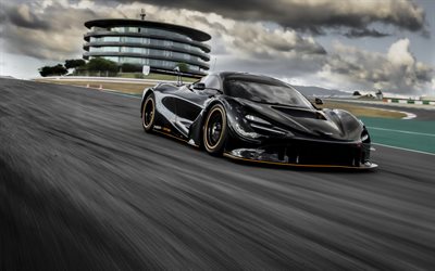 2022, McLaren 720S GT3X, 4k, front view, exterior, racing car, McLaren 720S tuning, black 720S, supercar, British sports cars, McLaren