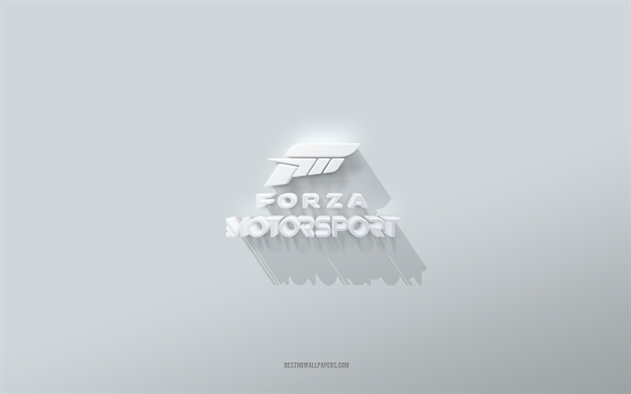 Forza Horizon logo, white background, Forza Horizon 3d logo, 3d art, Forza Horizon, 3d Forza Horizon emblem, creative art, Forza Horizon emblem