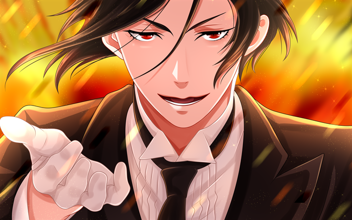 Sebastian Michaelis, 4k, manga, demon, Kuroshitsuji, Sebasuchan Mikaerisu