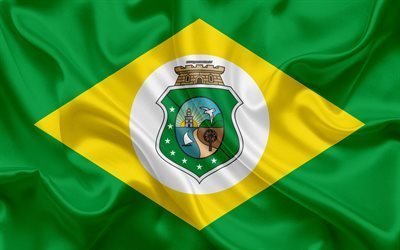 Flag of Ceara, 4k, state of brazil, silk texture, Ceara flag, Brazil, brazilian states, art, South America, Ceara