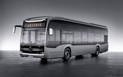 4k, Mercedes-Benz eCitaro, studio, 2018 buses, eCitaro, passenger transport, Mercedes