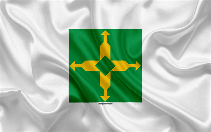 Flag of Distrito Federal, 4k, state of brazil, silk texture, Distrito Federal flag, Brazil, brazilian states, art, South America, Distrito Federal
