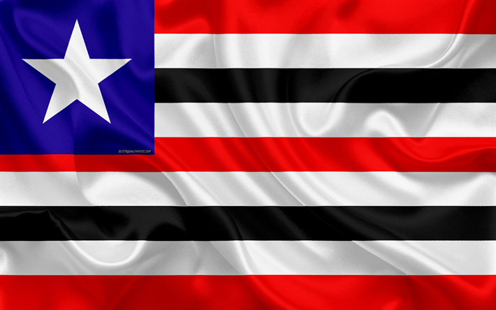 علم مارانهاو, 4k, دولة البرازيل, نسيج الحرير, مارانهاو العلم, البرازيل, الولايات البرازيلية, الفن, أمريكا الجنوبية, مارانهاو