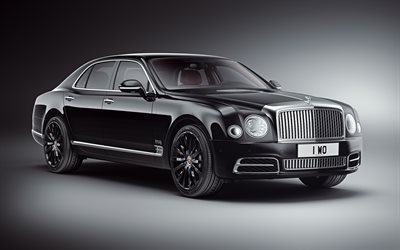 Bentley Mulsanne me WO Edici&#243;n, 4k, 2019 coches, coches de lujo, negro Mulsanne, Bentley