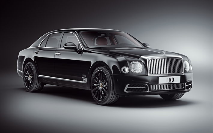 Bentley Mulsanne je WO &#201;dition, 4k, 2019 voitures, voitures de luxe, noir Mulsanne, Bentley