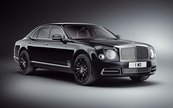 Bentley Mulsanne eu WO Edi&#231;&#227;o, 4k, 2019 carros, carros de luxo, preto Mulsanne, Bentley