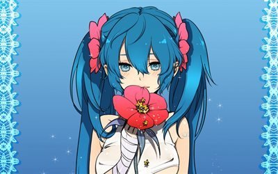 Hatsune Miku, Japanese virtual singer, Vocaloid, Japanese anime characters