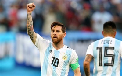 Lionel Messi, Argentine footballer, 4k, portrait, Argentina national football team