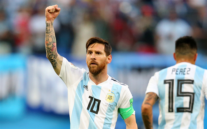 Lionel Messi, アルゼンチンのサッカー選手, 4k, 肖像, アルゼンチンサッカーチーム