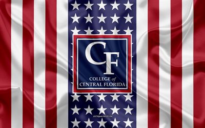 College of Central Florida Emblem, American Flag, College of Central Florida logo, Ocala, Florida, USA, Emblem of College of Central Florida