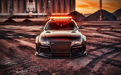 Audi S4 Avant, tuning, safety cars, lowrider, supercars, german cars, Audi, HDR