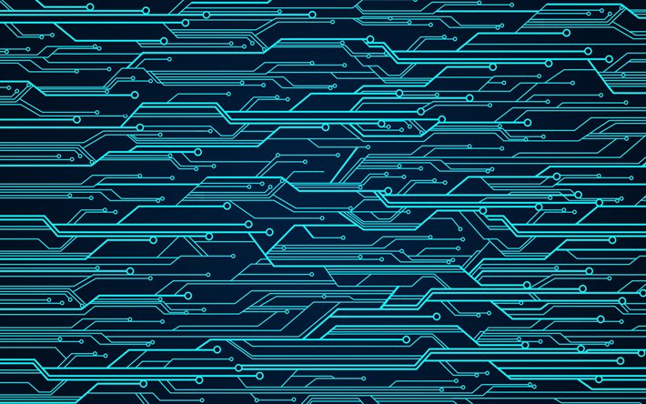 blue technology background, Printed circuit board texture, digital technology background, printed circuit board, blue digital texture