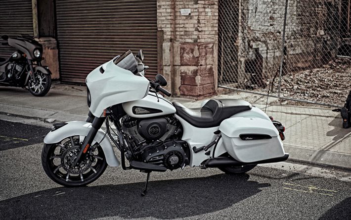 Indian H&#246;vding Dark Horse, 2020, vit lyx motorcykel, nya vita H&#246;vdingen Dark Horse, amerikanska motorcyklar, Indiska