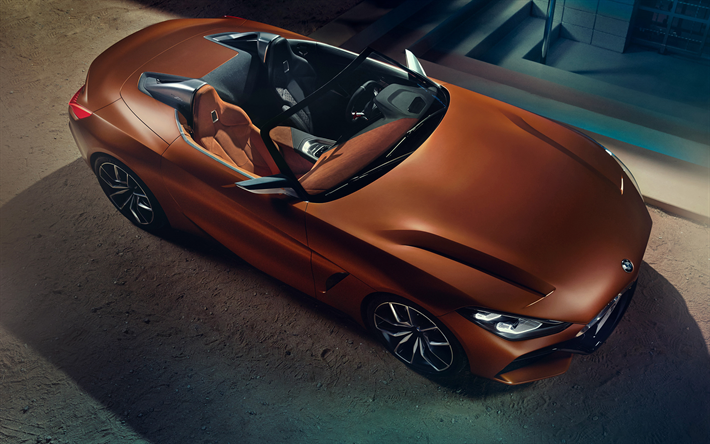 BMW Z4 Concepto de 2017, bronce convertible Z4, coches nuevos, coches de lujo, BMW