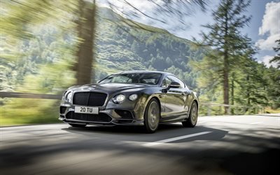 bentley continental, supersports, 2017, Luxury cars, Gray, British cars, bentley