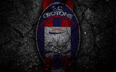 Crotone, logo, art, Serie A, soccer, football club, FC Crotone, asphalt texture