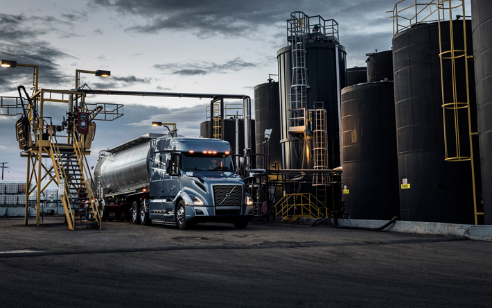 4k, Volvo VNL 740, en 2017, des camions, de l&#39;usine, de citernes, de Volvo trucks