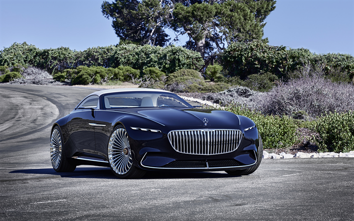Mercedes-Benz Vision Maybach 6, 2018, Cabriolet Concept, Luxury cars, blue cabriolets, Mercedes