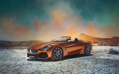 BMW Z4 Concept, 2017, Luxury cars, front view, bronze Z4, German cars, BMW