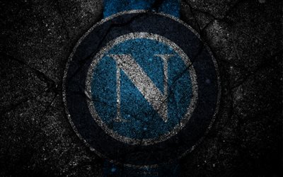 Napoli, logo, art, Serie A, soccer, football club, SSC Napoli, asphalt texture