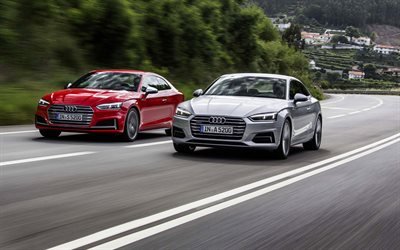 Audi A5, 2018 cars, Audi S5, road, movement, german cars, Audi